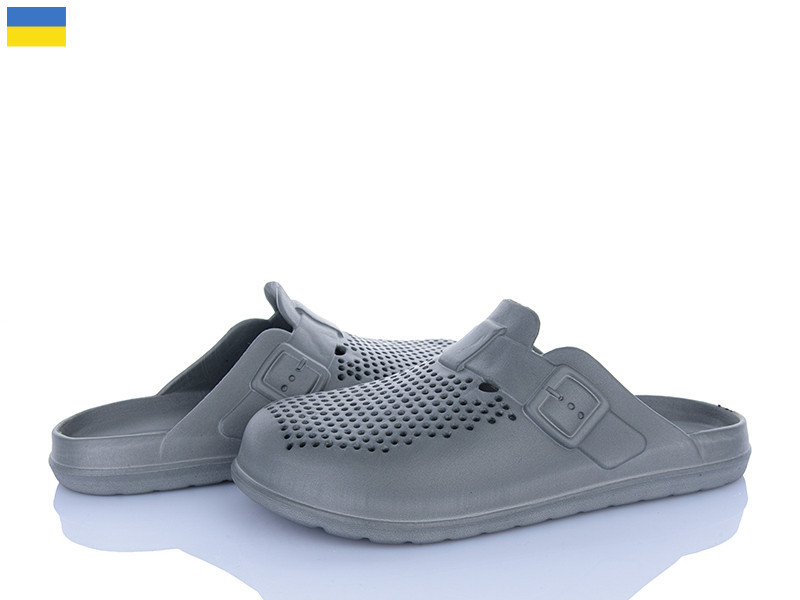 Капці шльопанці із закритим носком передом чоловічі сірі вентильовані мийні піна ЕВА лікарів кухарів для роботи відпочинку Одеса - фото 4