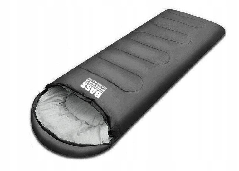 Спальный мешок с капюшоном и туристическое одеяло 2 в 1 черный Bass Polska BH 41999 Киев - изображение 1
