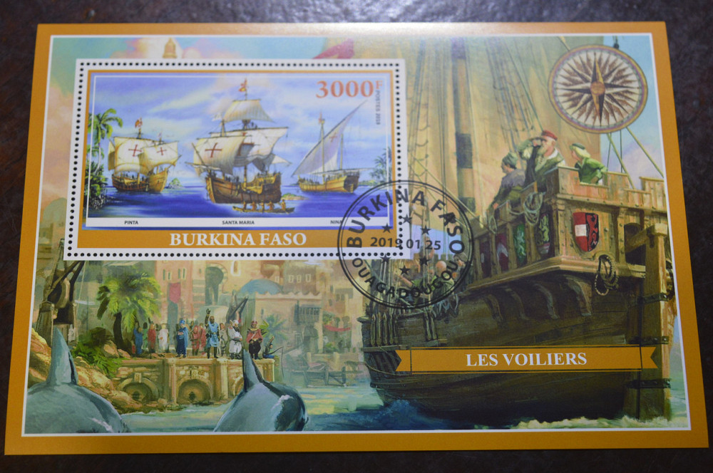 Буркина Фасо. Транспорт. Марки. Техника. Блок. 2017 год (А-10) Полтава - изображение 1