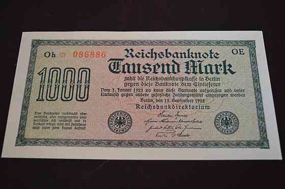 1000 Марок 1922 рік Німеччина (086886) UNC Полтава