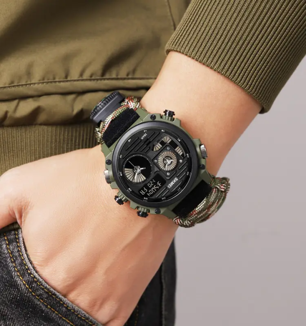 Годинник чоловічий наручний спортивний Skmei 2202 Paracord (Камуфляжний нейлоновий ремінець) Вінниця - фото 6