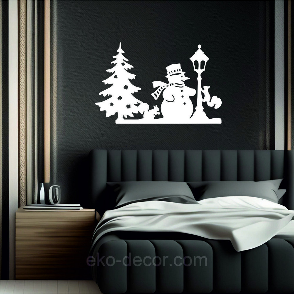 Декоративне настінне Панно «Новий рік», Декор на стену 50*32 см, Білий Київ - фото 3