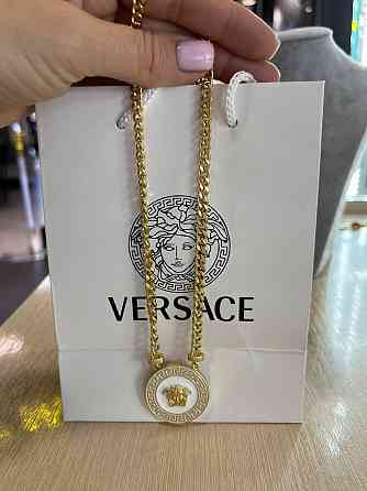 Версаче підвіска та сережки перламутр / Versace комплект прикрас Одеса
