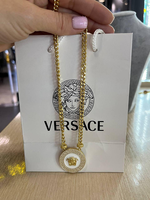 Версаче підвіска та сережки перламутр / Versace комплект прикрас Одеса - фото 1