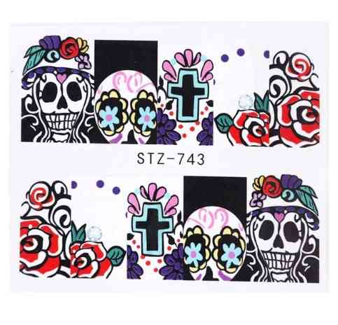 Наклейки для нігтів водні Хелловін 5 на 6 см різнобарвний Київ