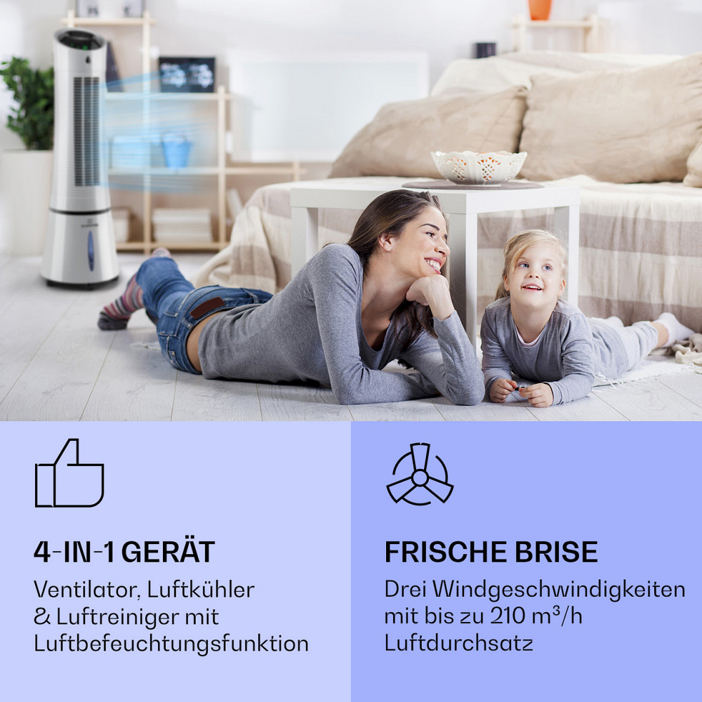 Skyscraper Ice Smart 4-в-1 Воздушный охладитель и вентилятор WiFi 210 м³/ч Дистанционное управление Серый Ровно - изображение 2