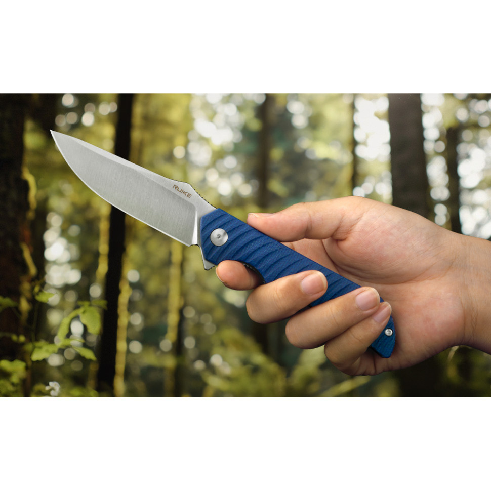 Ніж складаний туристичний Ruike P123-ME, (9.2 см) 14C28N / мікарта синій Київ - фото 14