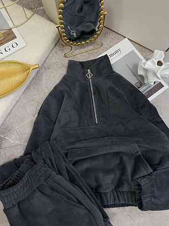 Женский теплый прогулочный костюм двойка из двухстороннего флиса Графит, 42/46 Одесса