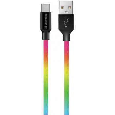 Дата кабель USB 2.0 AM to Type-C 1.0m multicolor ColorWay (CW-CBUC018-MC) Вінниця
