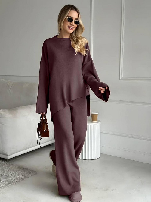 Жіночий теплий базовий костюм-двійка з преміум ангори Шоколадний, 44 Одеса - фото 1