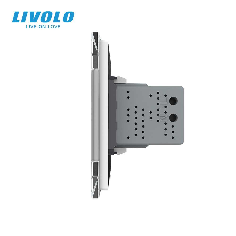 LIVOLO Розетка універсальна з USB розеткою Livolo білий скло (VL-C7C1AUSB-11) Коломыя - изображение 4