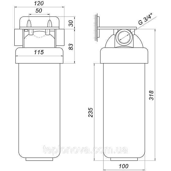 Фільтр-колба 2 комп.+ Коробка, БЕЗ картриджа OasisPro BSL2, 3/4| Чернівці