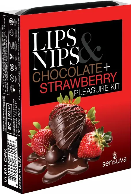 Подарунковий набір Sensuva Lips & Nips Pleasure Kit - Chocolate Strawberry 2 x 4г Львов - изображение 1
