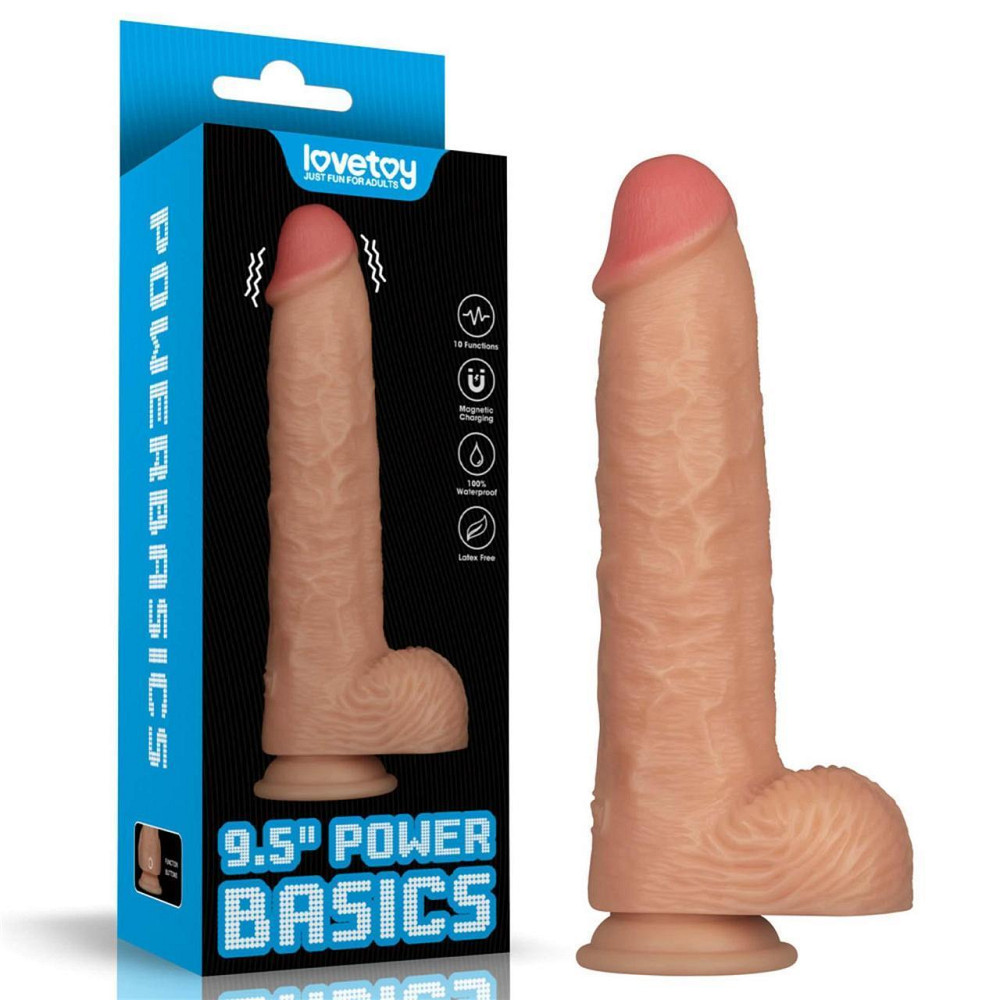 Реалистичный вибратор - Vibrating Power Basics Cock 9.5