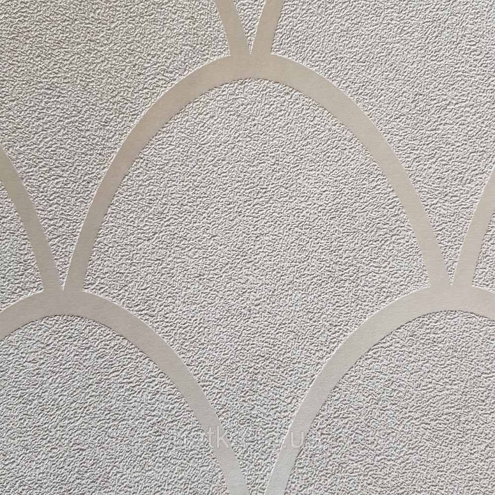 Шпалери вінілові на флізелін Marburg New Spirit Schoner Wohnen геометрія напівкола смуги сріблом на бежевому Київ - фото 2