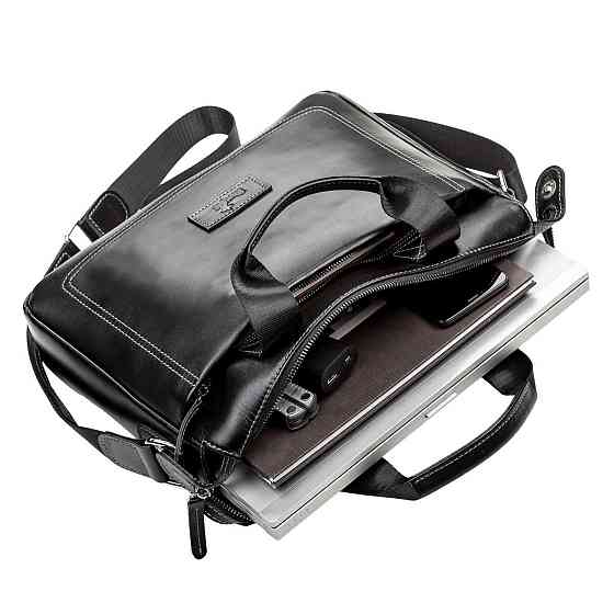 Сумка мужская SHVIGEL 11107 кожаная Черная Киев