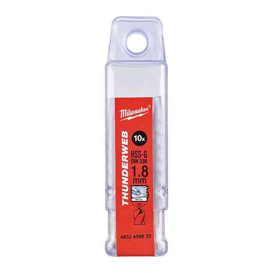 Свердло по металу THUNDERWEB HSS-G MILWAUKEE DIN338, діаметр 1,8 х 46 мм, (10шт), пластикова коробка Одеса