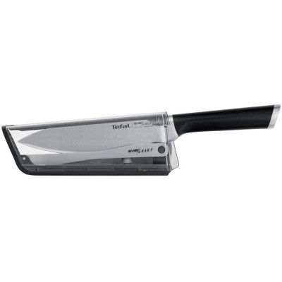 Кухонный нож Tefal Eversharp, 16.5см, з чохол-точило нержавіюча сталь, чорний (K2569004) Винница - изображение 1
