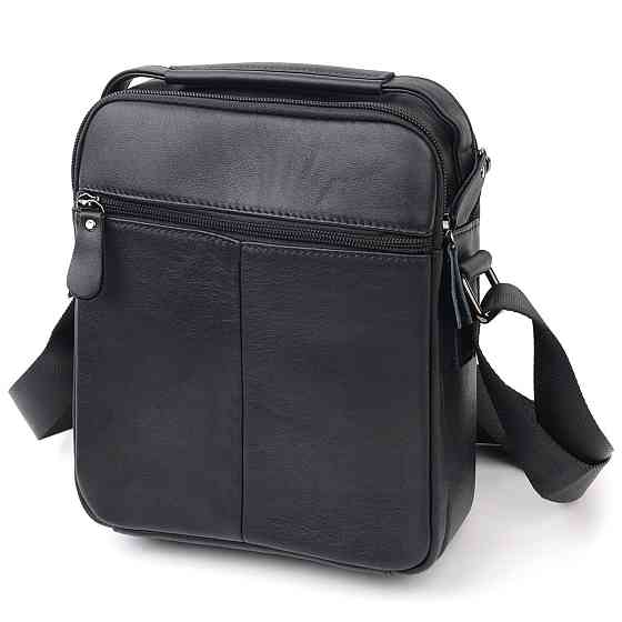 Практичная мужская сумка Vintage 20823 кожаная Черный Киев