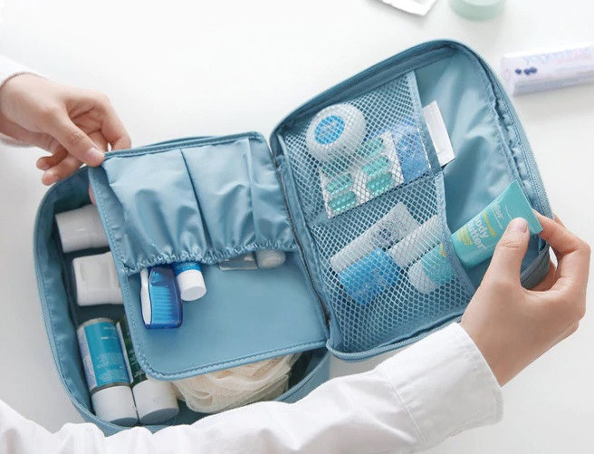 Женская косметичка Фламинго 85 на 165 на 210 мм серо-розовый Киев - изображение 3