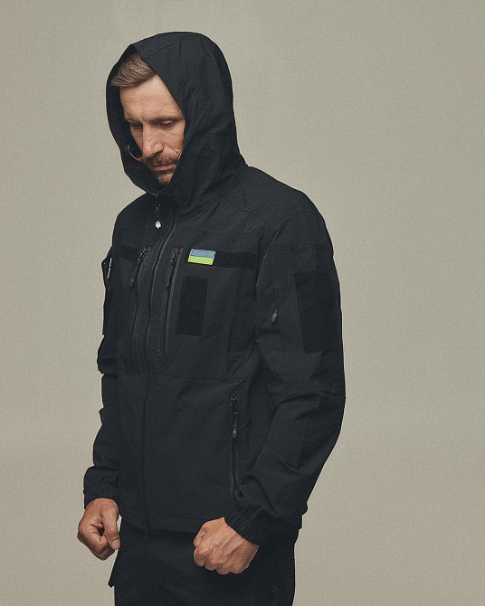 Чоловіча тактична демісезонна куртка 4Wstretch чорна, водонепроникна військова куртка чорна Львів - фото 6