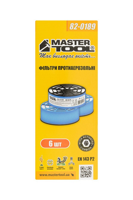 Фільтр змінний протиаерозольний MASTERTOOL EN 143 P2 набір 6 шт 82-0189 Коломия - фото 6