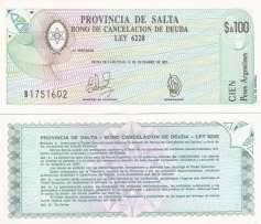 Argentina Аргентина Salta - 100 Pesos 1987 UNC Полтава - фото 1