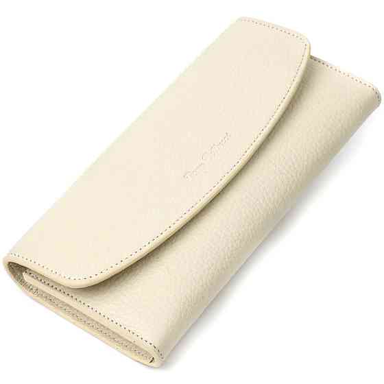 Интересный женский кошелек с монетницей на молнии из натуральной кожи Tony Bellucci 21965 Молочный Киев