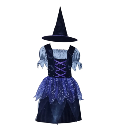 Костюм для Хелловін для дівчинки Відьма з капелюхом різнобарвний Київ