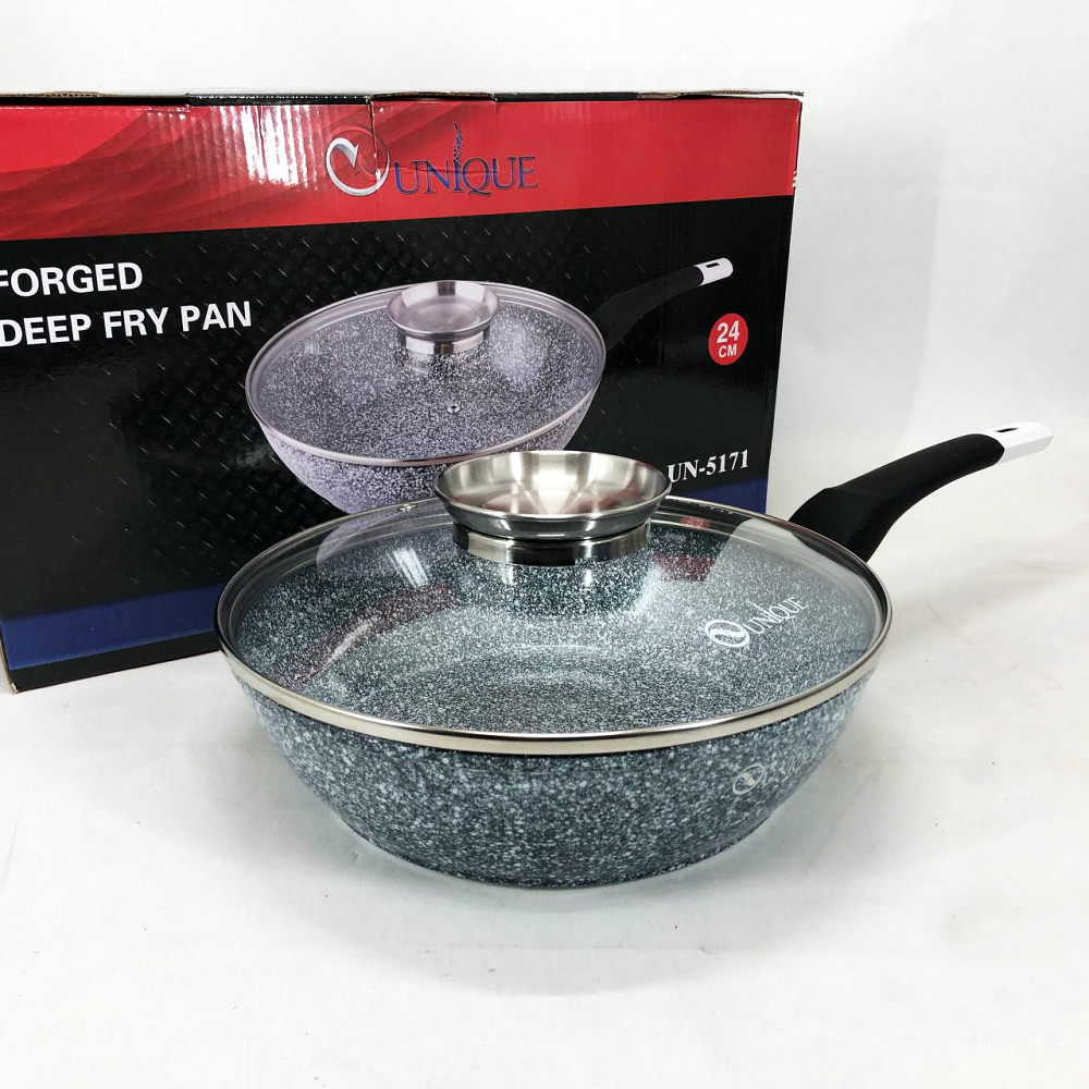 Сковорода для индукционного приготовления Unique UN-5171 24 см, Легкая в использовании сковорода XP-65 Львов - изображение 1