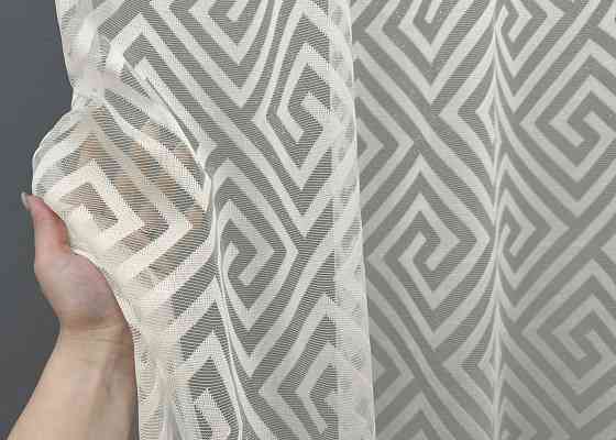 Тюль VR-Textil 1556т Ромб Меандр Жакард Молочний 200х270 см (42-0845) Київ