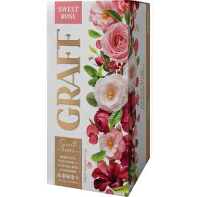 Чай Graff Sweet Rose з квітів гібіскуса, троянди та шипшини 20x1.5 г (4820279612300) Вінниця