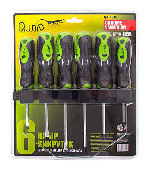Набір викруток 6 предм. шліць та хрест ALLOID планка для кріплення Вінниця - фото 1