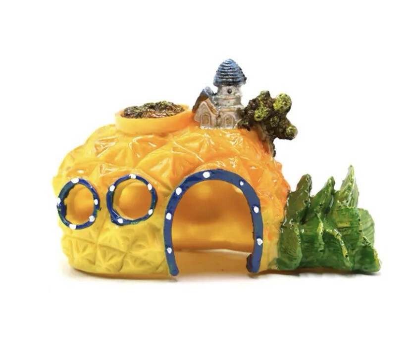 Декор для акваріума Будинок Ананас 12 на 9 на 6,5 см жовтий Київ - фото 2