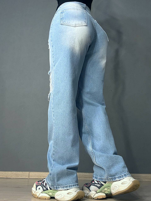 Джинсы женские Jeandia 369 straight fit на кокетке со швами рваные голубые, голубой, 34, 34, 68 см, 96 см Киев - изображение 4