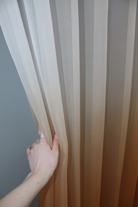 Тюль VR-Textil 751т Омбре шифон Коричневий із білим 300х270 см (42-0180) Київ - фото 2