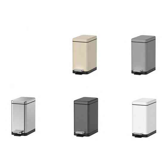 Відро для сміття з плавним закриттям прямокутне Koer TC-010206-07 6 л колір сірий (KR5596) Київ