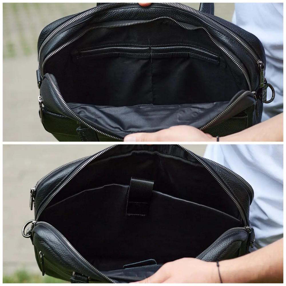 Мужская кожаная деловая сумка портфель для вещей и документов Tiding Bag Горизонтальная кожаная мужская сумка Киев - изображение 6