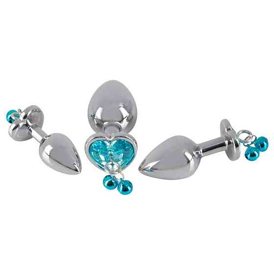 Анальные пробки с поводком You2Toys Butt Plug Set, серебристые Sex Aura Киев
