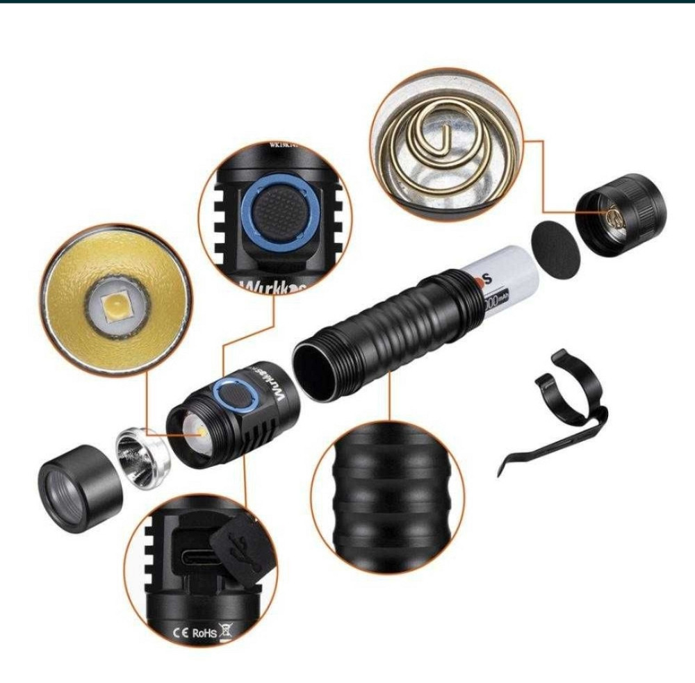 Комплект Фонарь Wurkos FC11 LH351LD c Аккумулятором 18650 ,1300люмен. Киев - изображение 2