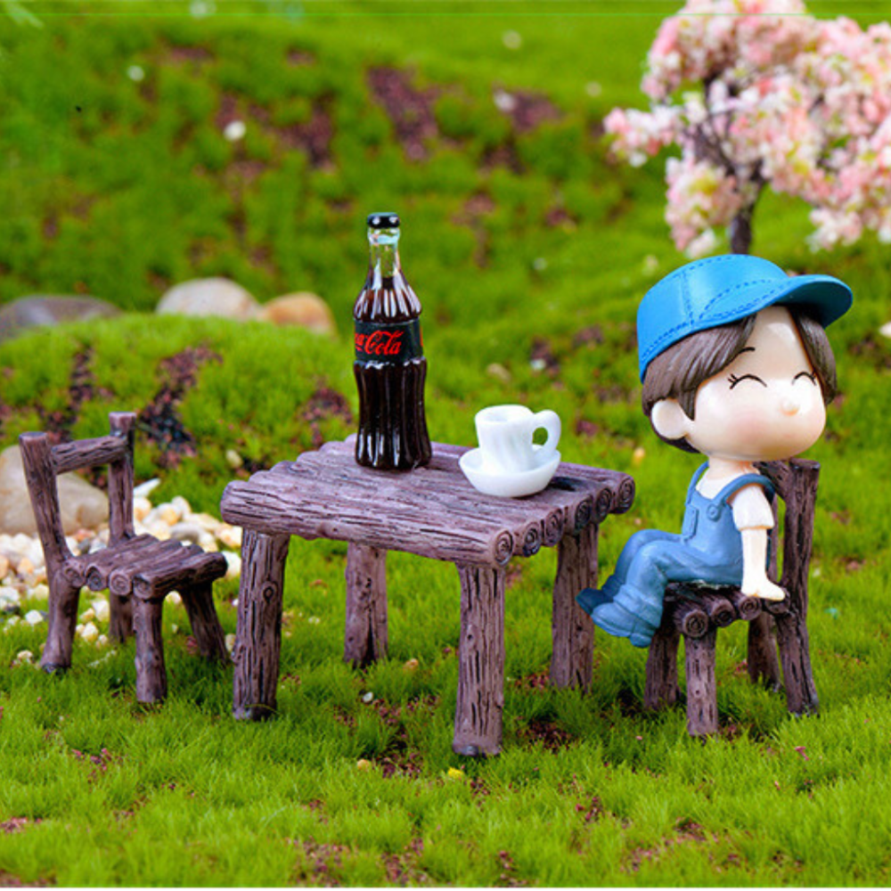 Миниатюрные фигурки Стол и стульчики для мини-сада, флорариума,  микроланшафта, моссариума, макета. Набор Одесса - изображение 1