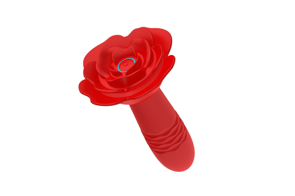 Анальна червона вібро пробка Rose rotating anal plug Sex Aura Київ - фото 1