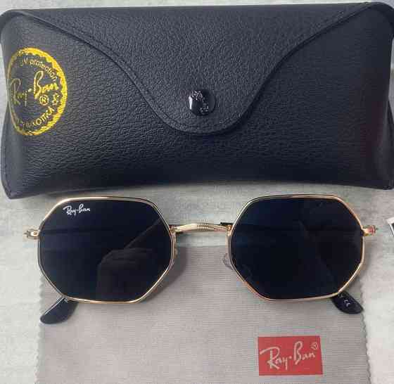 Солнцезащитные очки RAY BAN 3556 OCTAGONAL черный в золоте. Киев