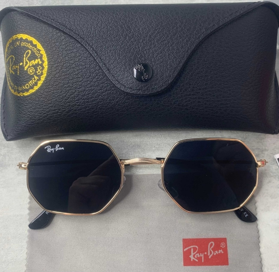Солнцезащитные очки RAY BAN 3556 OCTAGONAL черный в золоте. Киев - изображение 3