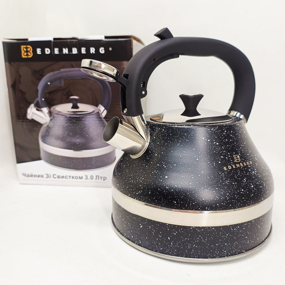 Нержавіючі чайники зі свистком Edenberg EB-8856 3л, Чайник металевий зі свистком, Чайник на кухню 3 л TQ-52 Львів - фото 5