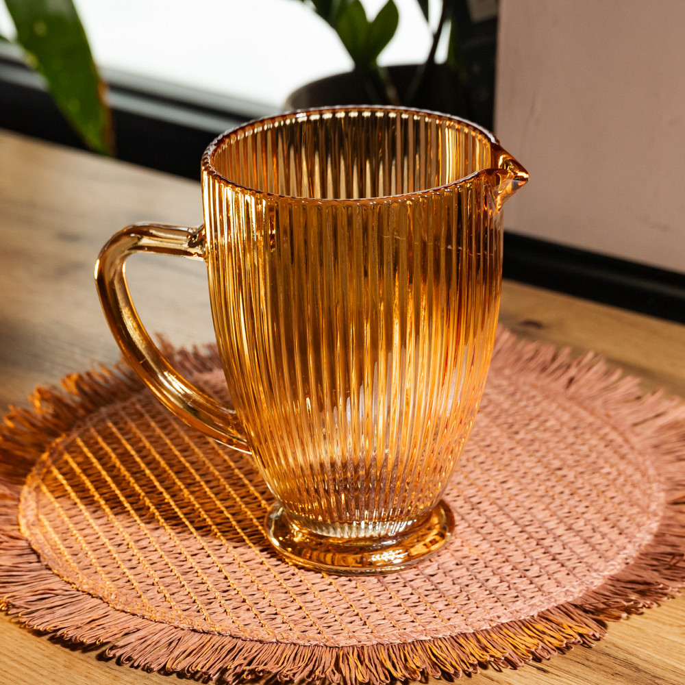 Глечик скляний універсальний 1,2 л фігурний Коричневий Yiwu HP-19-202 Коломия - фото 3