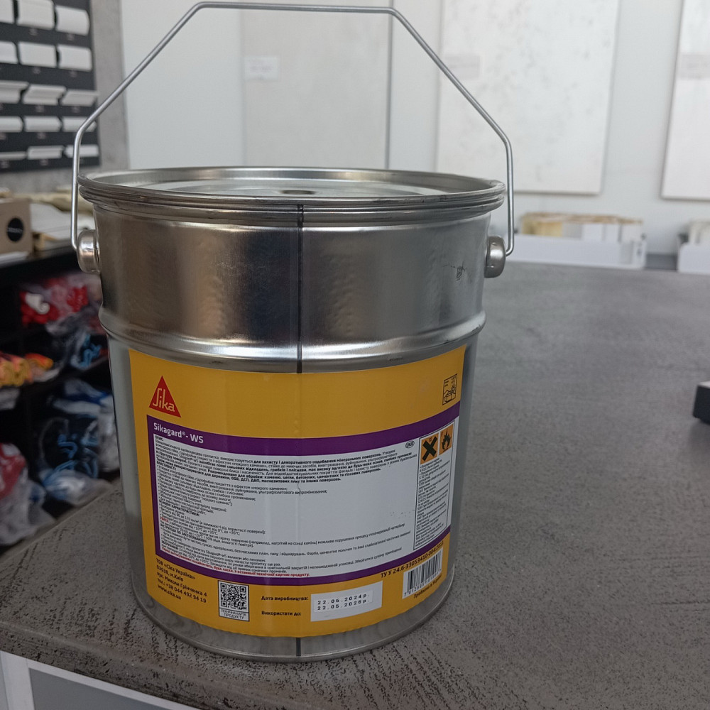 Гідрофобне захисне покриття SIKA Sikagard-WS з ефектом мокрого каменя 3л Київ - фото 3
