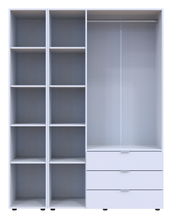 Комплект шаф для одягу Doros Гелар (2 шт.) 155х49,5х203,4 см Дзеркало/Білий (DRS-011185) Львів