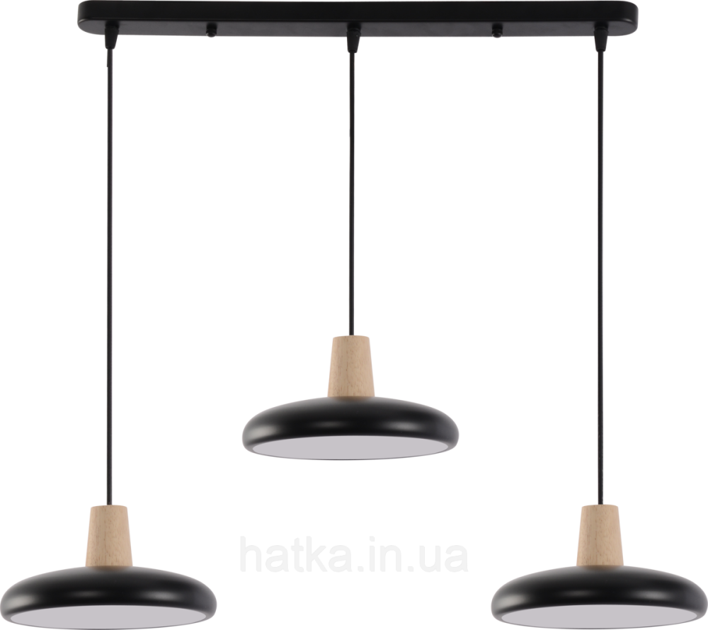 Подвесная люстра XI3342-3 черный + дерево Киев - изображение 8