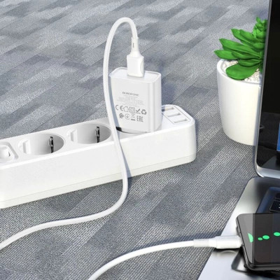 Зарядное устройство BOROFONE BA74A Aspirer USB + cable USB to Micro 5P White (6974443388664) Винница - изображение 7